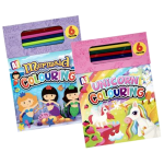 Girls Colouring Pad, with Pencil Crayons